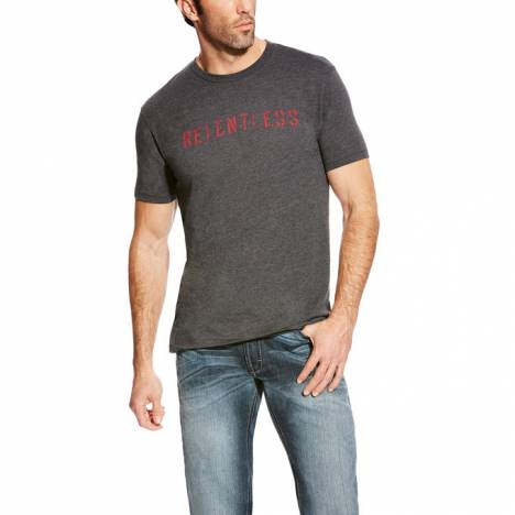 Ariat Men's Relentless Stencil Logo Short Sleeve Tee - Grey