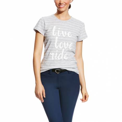 Ariat Ladies Live Love Ride Tee - Heather Gray Stripe