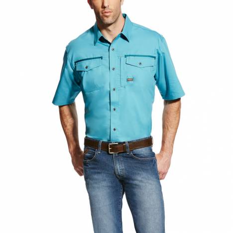 Ariat Men's Rebar Short Sleeve Work Shirt - Larkspur