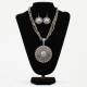 Round Pendant Necklace and Earrings Set