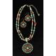 Multi-color Round Pendant Necklace and Earrings Set