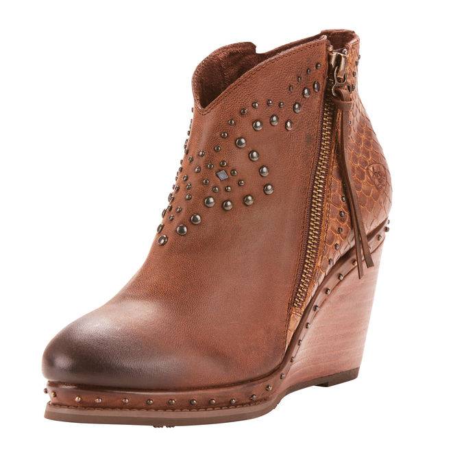 ariat stax studded wedge bootie