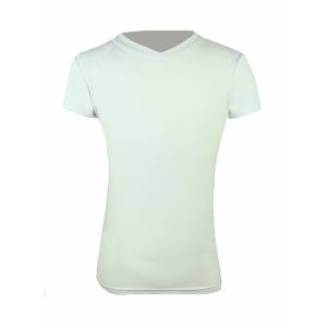 KAKI Short Sleeve V-Neck Exercise Shirt - White - 8