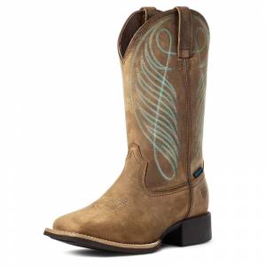 Ariat Ladies Round Up Wide Square Toe Waterproof Western Boots