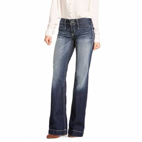 Ariat Ladies Trouser Mid Rise Stretch Entwined Wide Leg Jeans