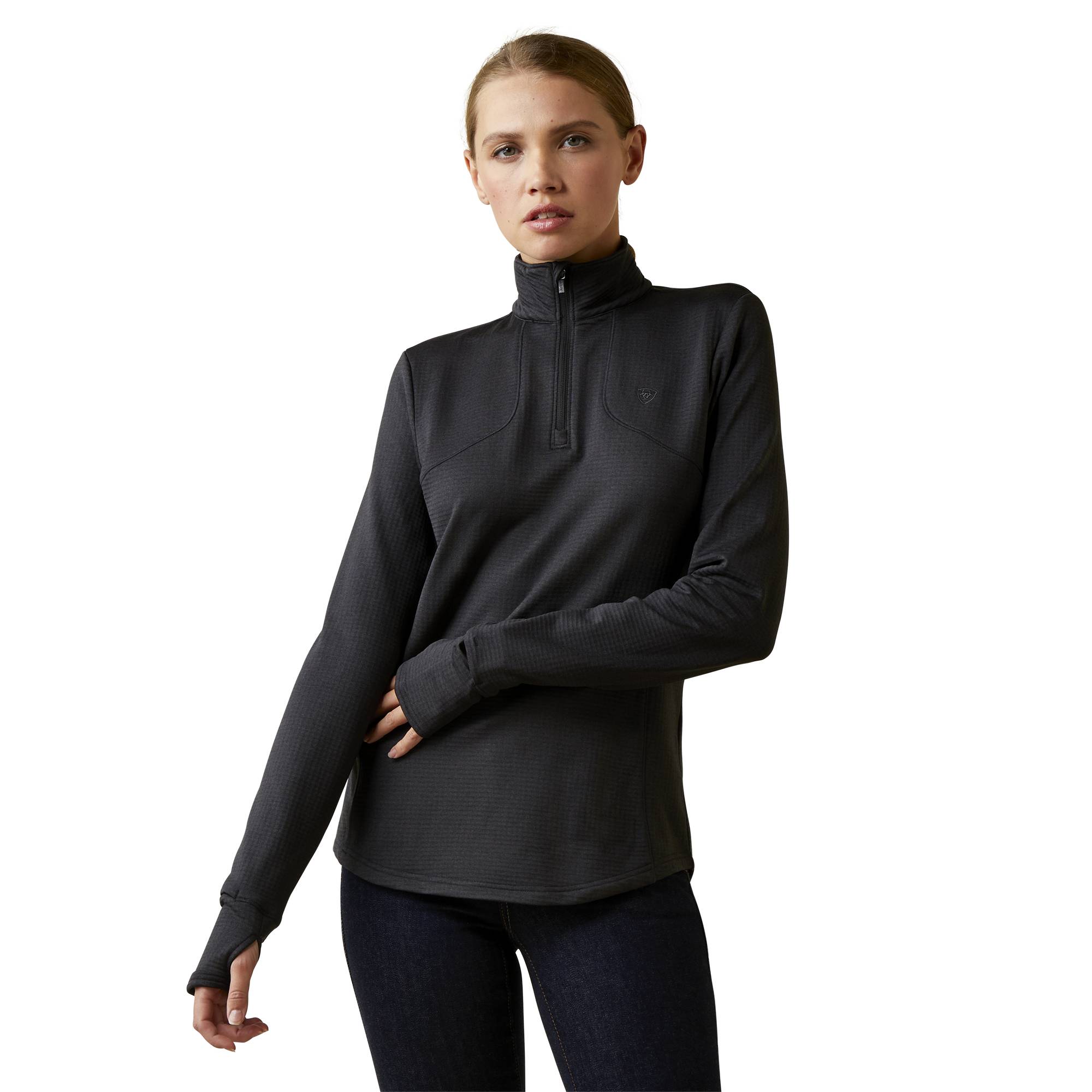 Ariat Ladies Gridwork 1/4 Zip Baselayer Shirt