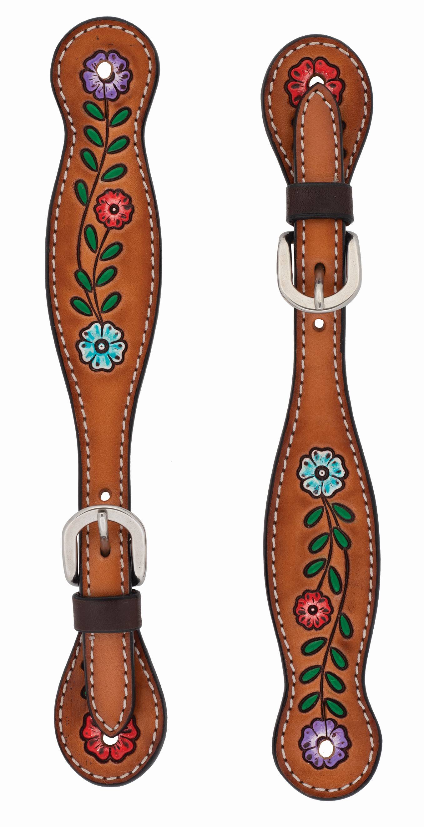 Weaver Ladies Turquoise Cross Floral Vine Spur Straps