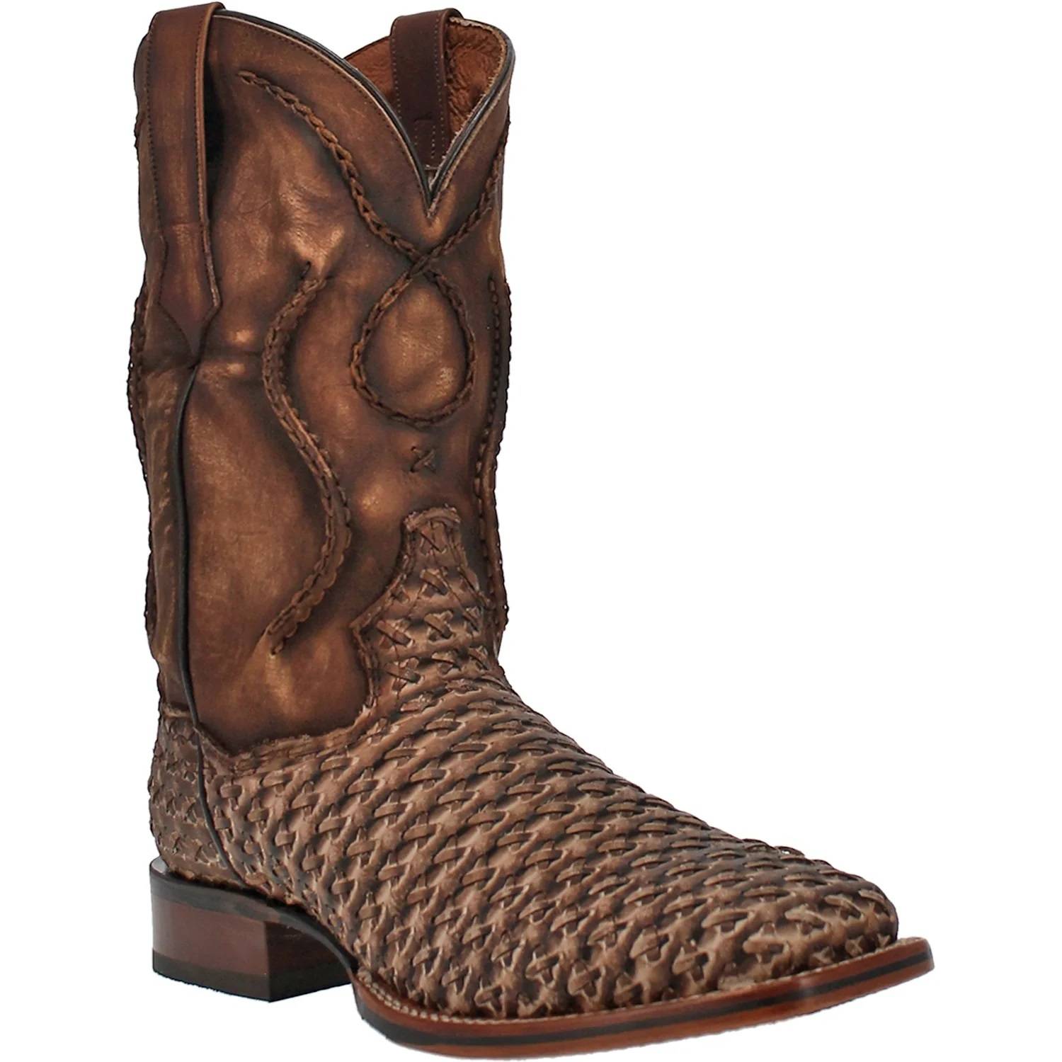 Dan Post Mens Stanley Block Heel Cowboy Boots, 9 1/2 Medium, Brown