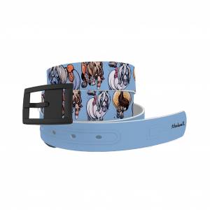 C4 Belt Thelwell Blue Ponies Belt with Black Buckle Combo