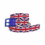 C4 Belt UK Union Jack Belt with Blue Buckle Combo