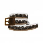 C4 Belt Decidedly Equestrian Button Braid Belt with Brown Buckle Combo