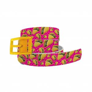 C4 Belt Tacos Hot Pink Belt with Yellow Buckle Combo