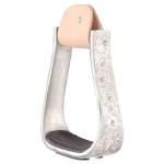 Tough-1 Engraved Aluminum Western Stirrups with Crystals