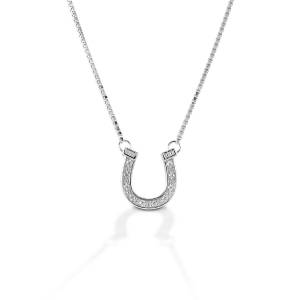 Kelly Herd Pave Horseshoe Necklace - Sterling Silver