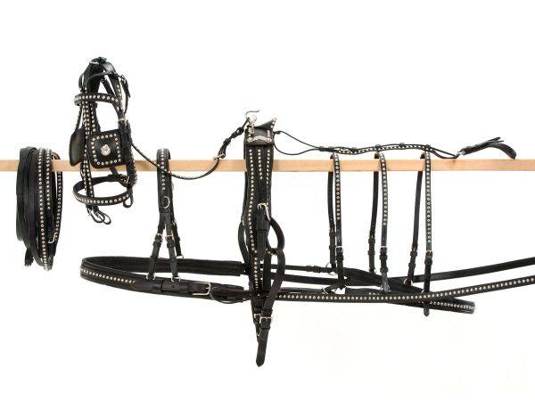 74-7950-2-0 Tough-1 Show Spotted Leather Driving Harness sku 74-7950-2-0