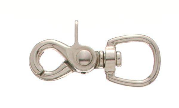 Tough-1 Nickel Plated Swivel Oval Eye Rein Snap