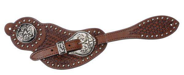 Royal King Basket Spur Strap Steer Concho