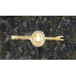 Finishing Touch Mother of Pearl Oval Stock Pin w/Horseshoe & Rhinestones