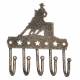 Tough-1 Key Rack With Equine Motif And Glitter Finish - Barrel Racer