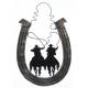 Gift Corral Cowboys with Lassos Hanging Horseshoe