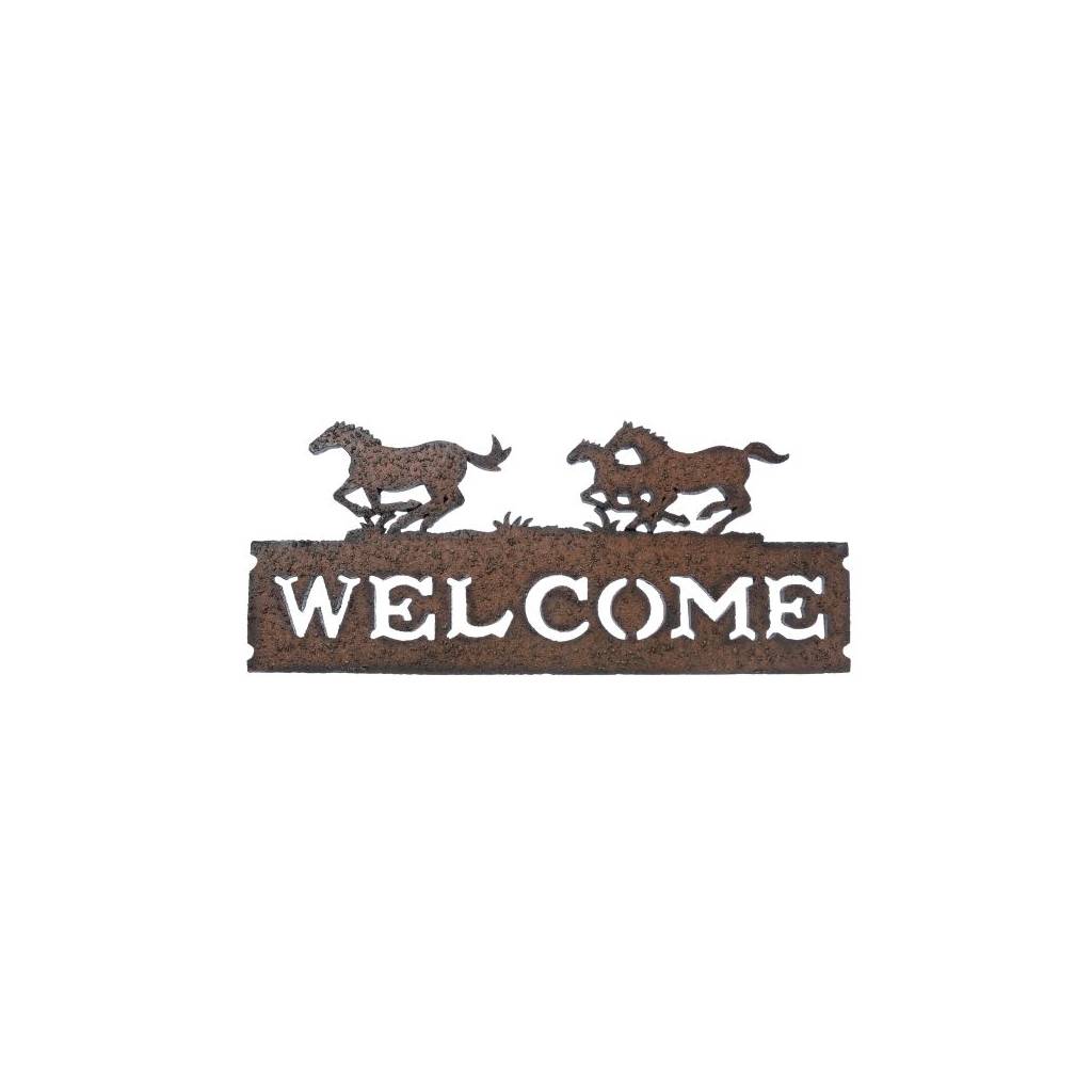 Gift Corral Running Horses Welcome Sign