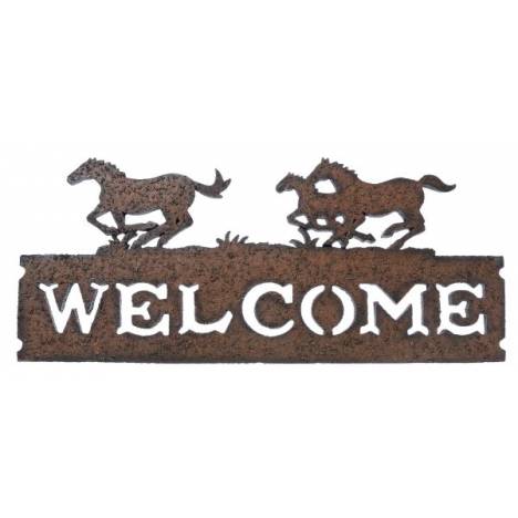 Gift Corral Running Horses Welcome Sign