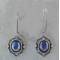 Finishing Touch Blue Onyx Oval Frame Horseshoe Earrings - Kidney Wire
