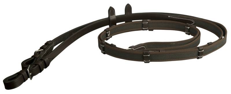 Gallop Leather Padded Bridle With Flash Noseband  Rubber Grip Reins Black Brown