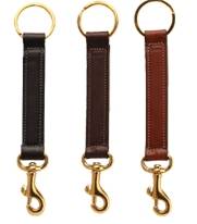 Tory Leather Key Ring with  Brass Bolt Snap