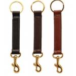 Tory Leather Key Ring with  Brass Bolt Snap