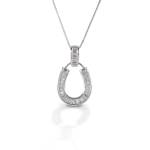 Kelly Herd Baguette Horseshoe Necklace - Sterling Silver