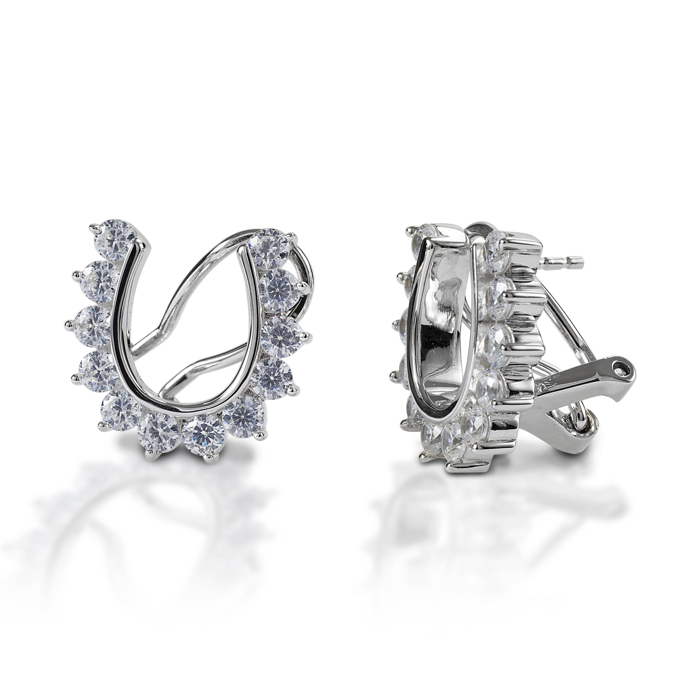 Kelly Herd French Clip/Post Back Horseshoe Earrings