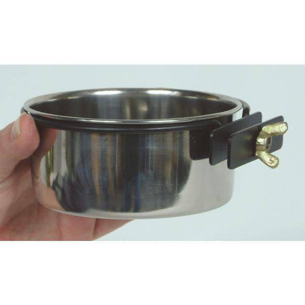 SPOT Stainless Steel Bird Coop Cup with  Bolt Bracket Attachment
