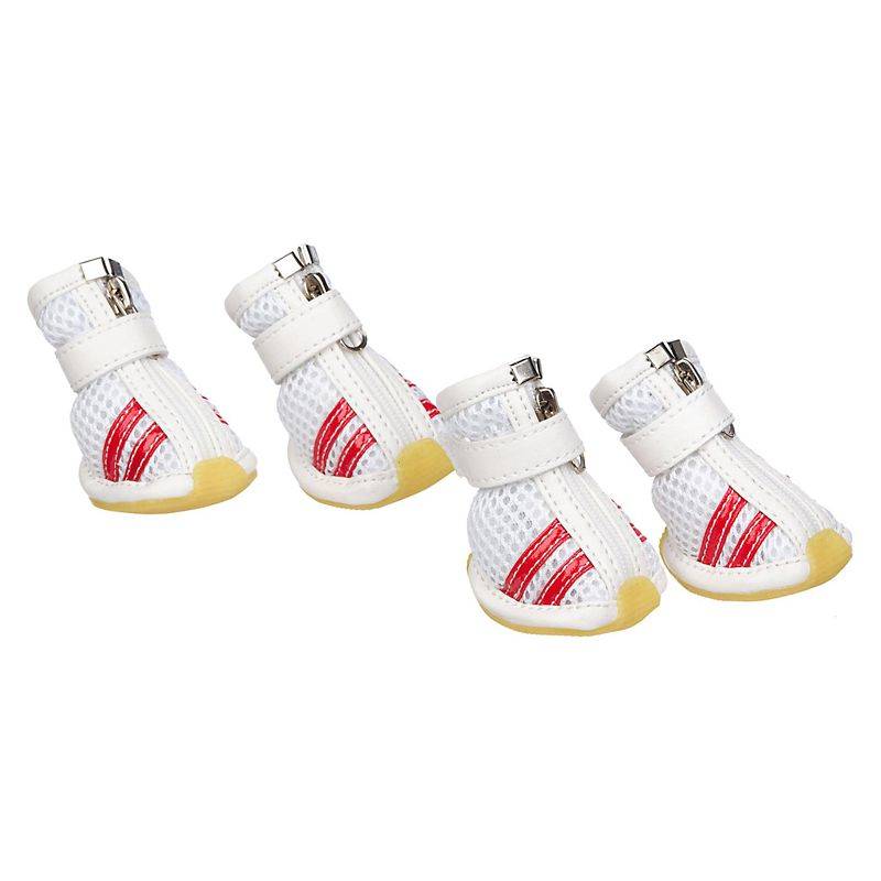 Pet Life White and Red Spring Mesh Dog Shoes SM