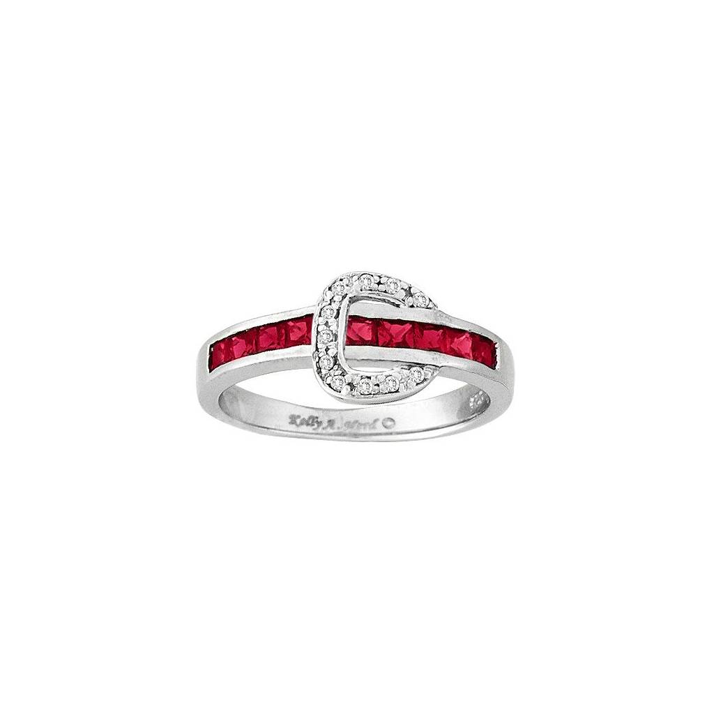 Kelly Herd Small Red Contemporary Buckle Ring
