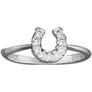 Kelly Herd Clear Horseshoe Ring - Sterling Silver