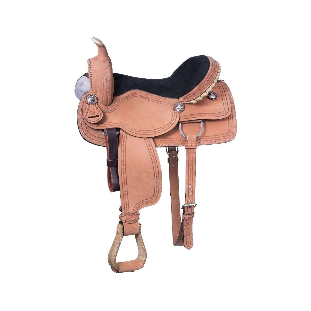 King Series Cowboy Saddle with Barbwire Tooling
