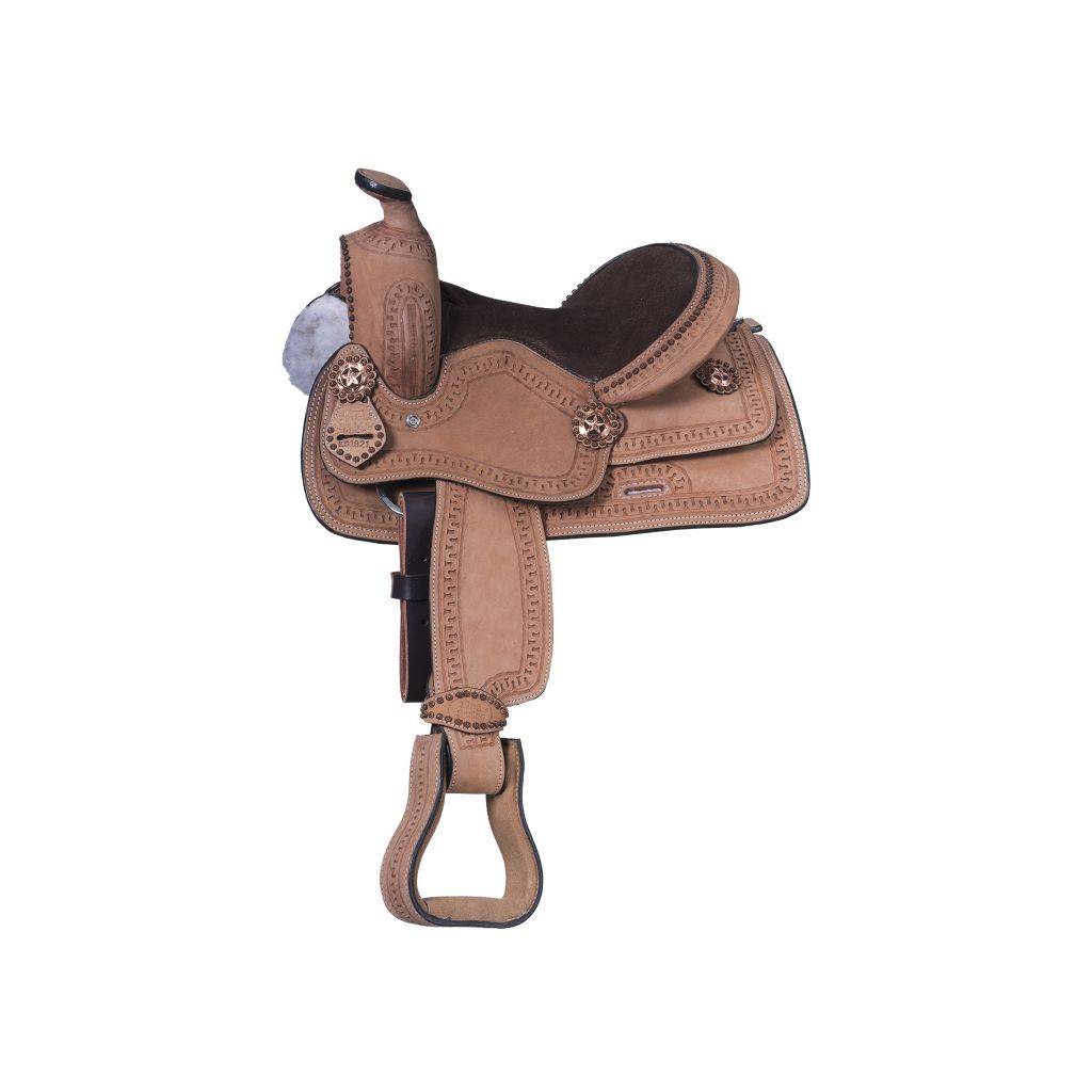 King Series Cowboy Border Tooled Saddle