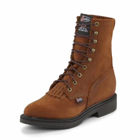 Justin Mens Double Comfort Lacer Work Boots