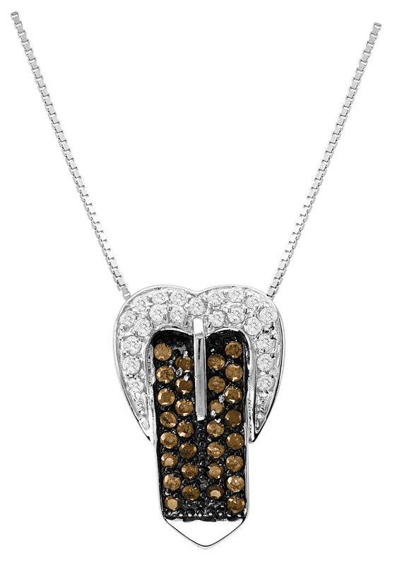 Kelly Herd Cognac Buckle Necklace