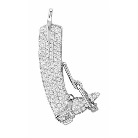 Kelly Herd Pave English Riding Boot Necklace - Sterling Silver