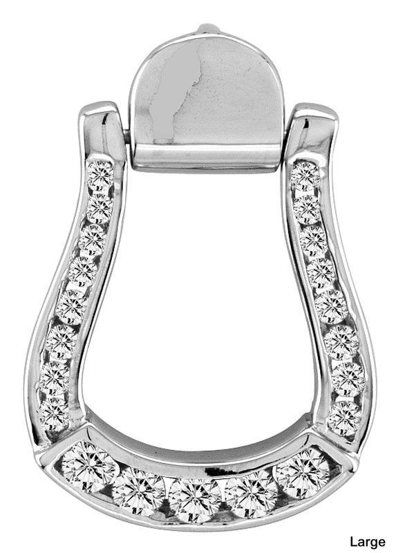 Kelly Herd Clear Stone Oxbow Stirrup Necklace - Sterling Silver