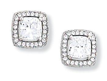 Kelly Herd Square Bezel Set Pave Earrings