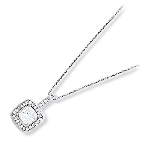 Kelly Herd Square Bezel Set Pave Pendant