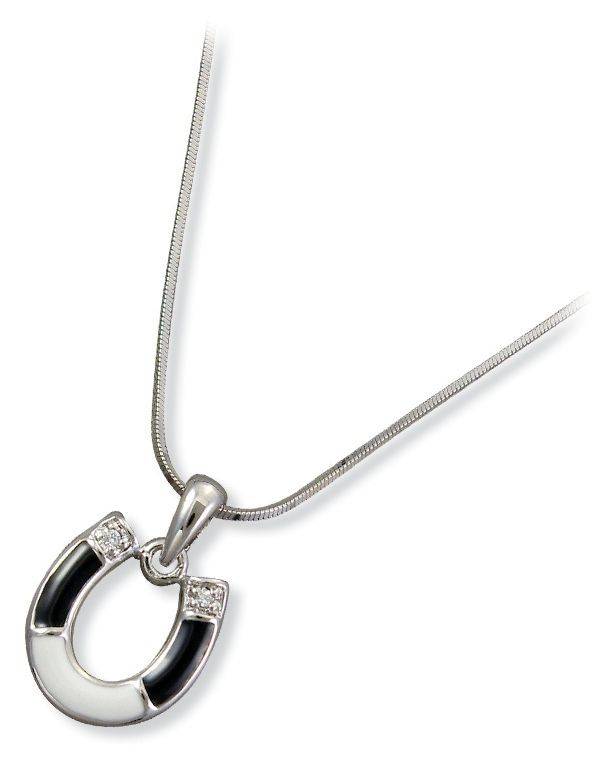 Kelly Herd Black & White Horseshoe Necklace
