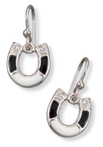Kelly Herd Black & White Horseshoe Earrings