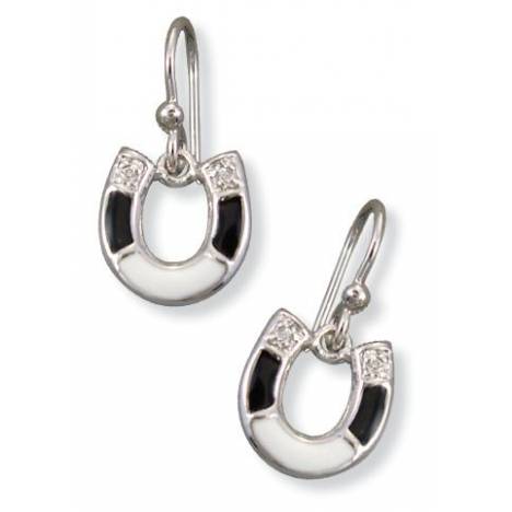 Kelly Herd Black & White Horseshoe Earrings