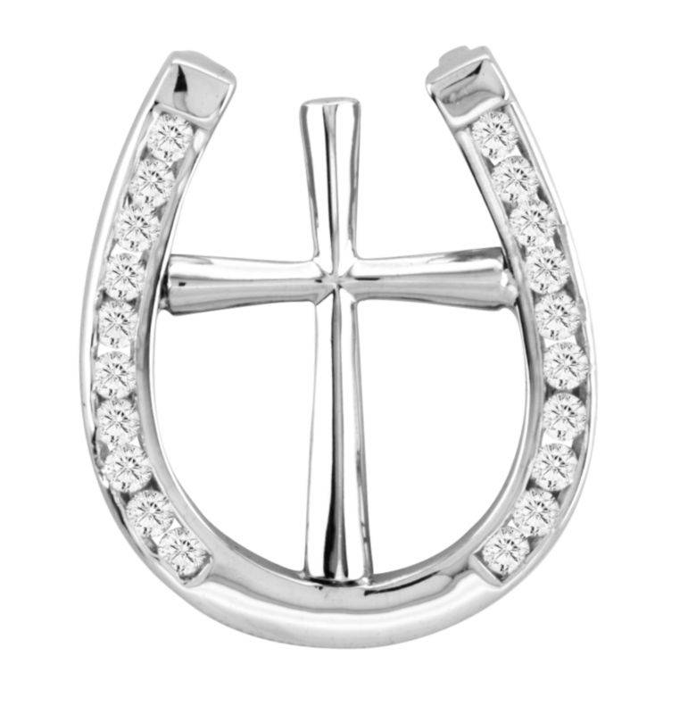 Kelly Herd Clear Horseshoe Cross Necklace