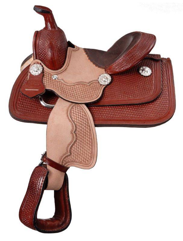 King Series Miniature Basketweave Western Saddle