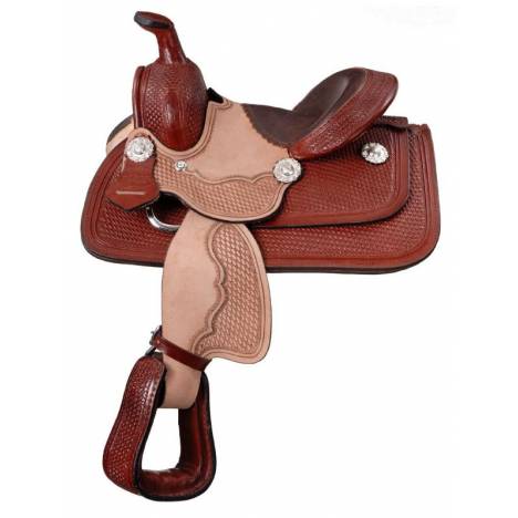 King Series Miniature Basketweave Western Saddle